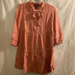 New Look Petite Women's Pink/Salmon Polka Dot Mini Dress 0P NWT